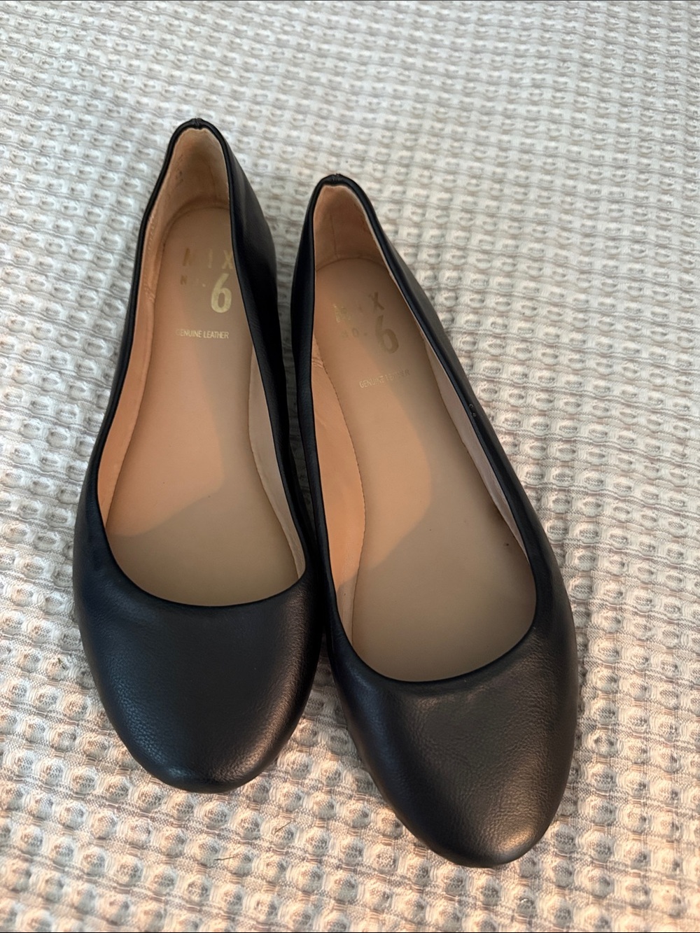 Mix No. 6 Black Leather Ballet Flats